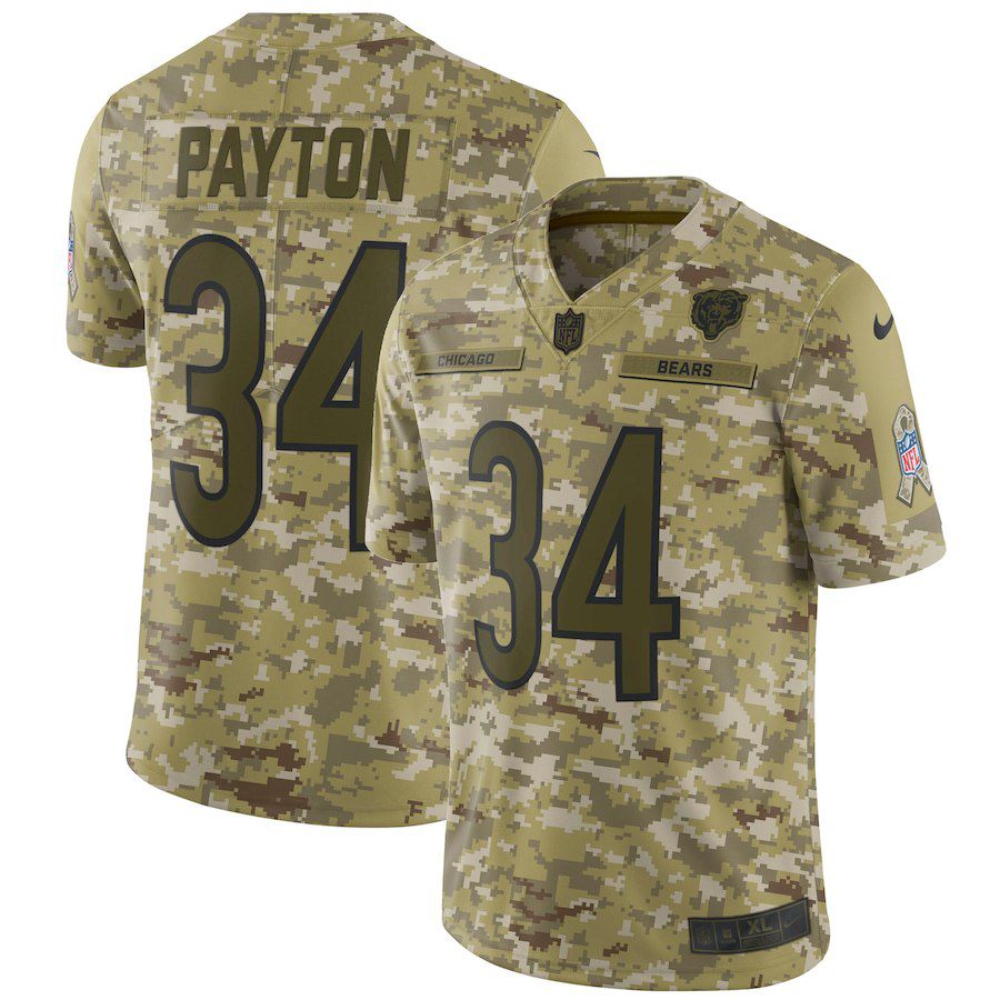 Men Chicago Bears #34 Payton Nike Camo Salute to Service Retired Player Limited NFL Jerseys->tampa bay buccaneers->NFL Jersey